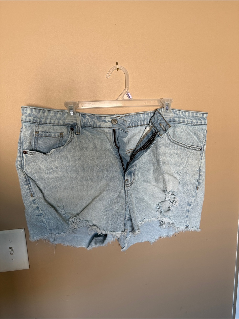 Old Navy Light Blue Distressed Denim Jean Shorts